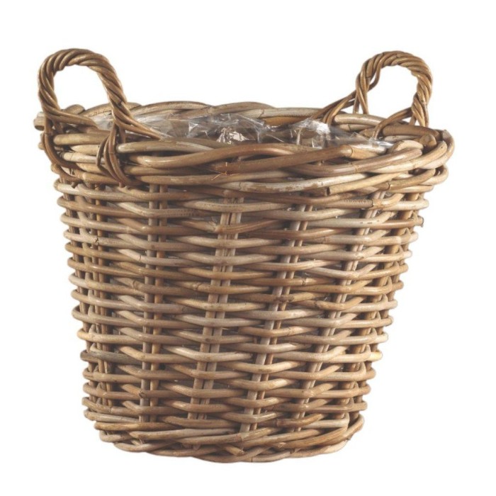 CESTA TONDA SVASATA D44 H36 RATTAN ALTA QUALITA